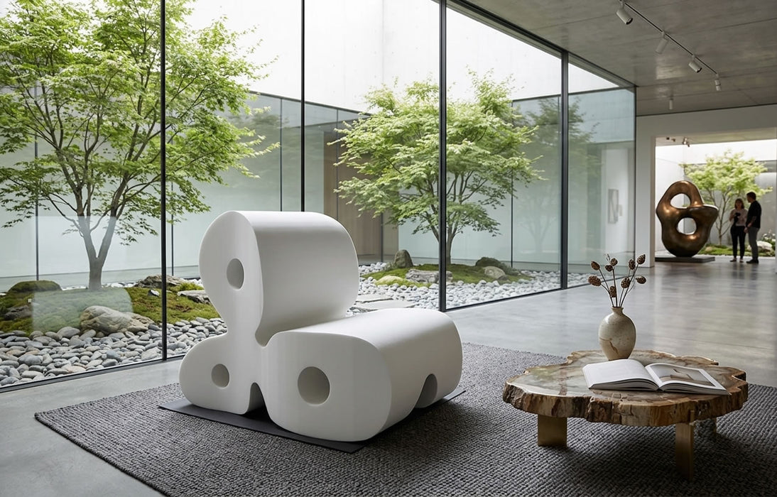 Clover Chair (round version) - coated foam armchair