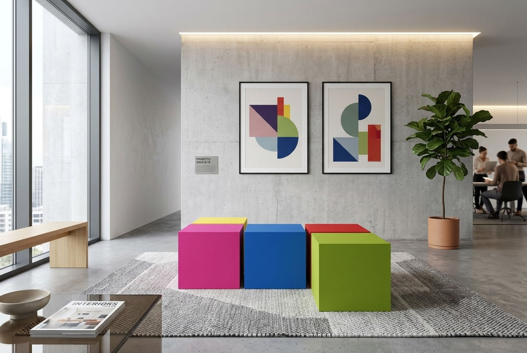 Lovely Cube - coated foam pouf