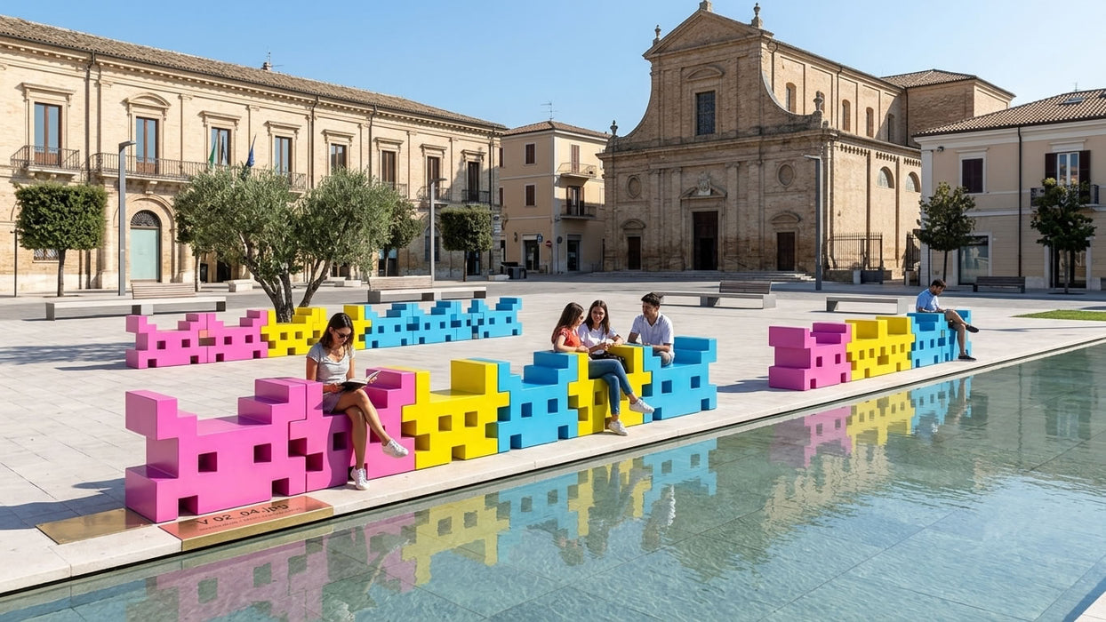 Virus - coated foam designer pouf