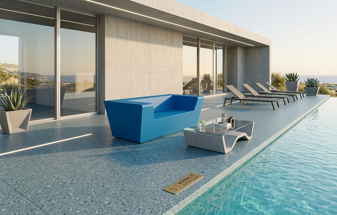 Sideral 2 seats coated foam sofa